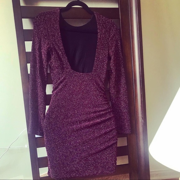 Beautiful shiny backless purple dress! - Picture 2 of 4